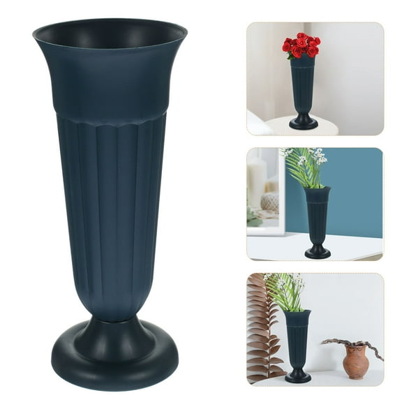 NICEXMAS Navy Cemetery Flower Holder Vase for Stylish Memorial and Garden Flower Planting