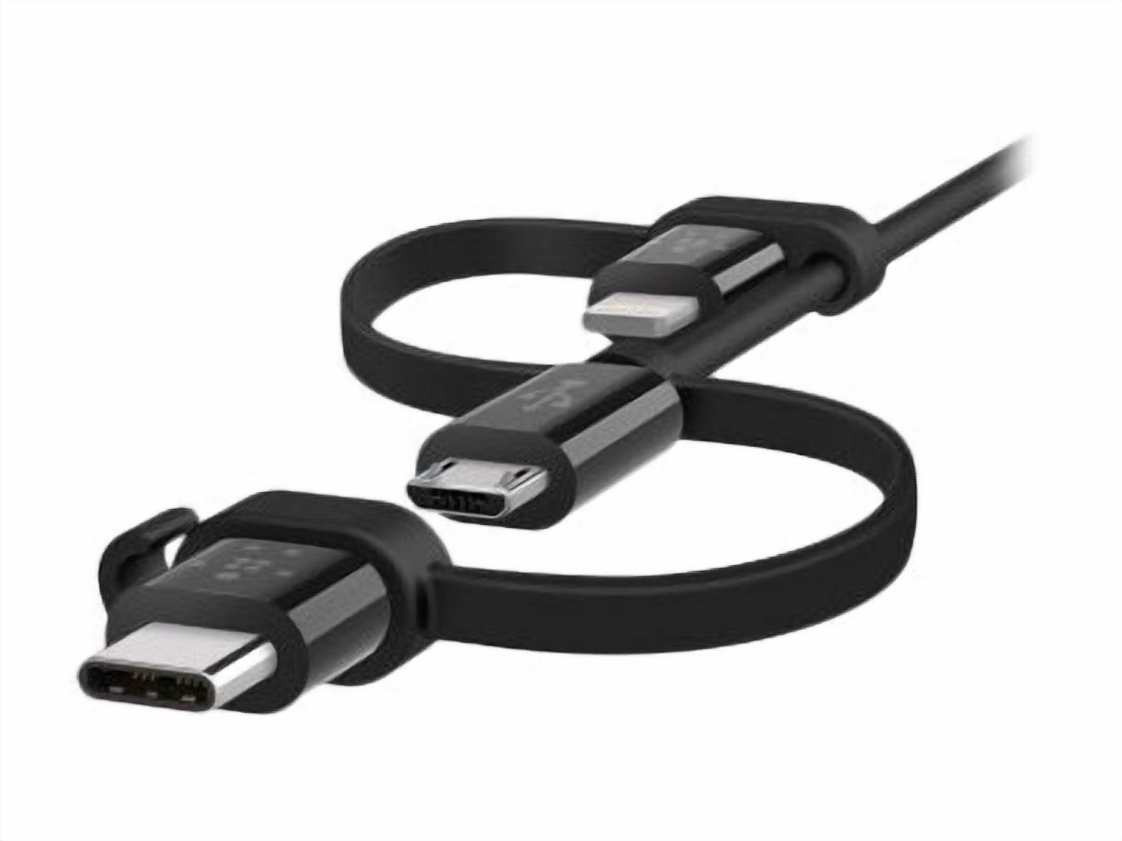 Belkin Universal Cable with Micro-USB, USB-C and Lightning Connectors, Black