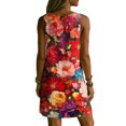thumbnail image 5 of QUNYINEY Floral Womens Sun Dresses Summer Casual Mini Sleeveless A Line Tank Dress Beach Loose Fit with Pockets V Neck Dresses, 5 of 7