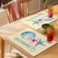 thumbnail image 4 of Starfish Shell Placemats Set of 8, Summer Pink Floral Yellow Stripes Non-Slip Place Mats Washable Table Mats for Kitchen Dining Table Decorations Indoor/Outdoor, 4 of 9