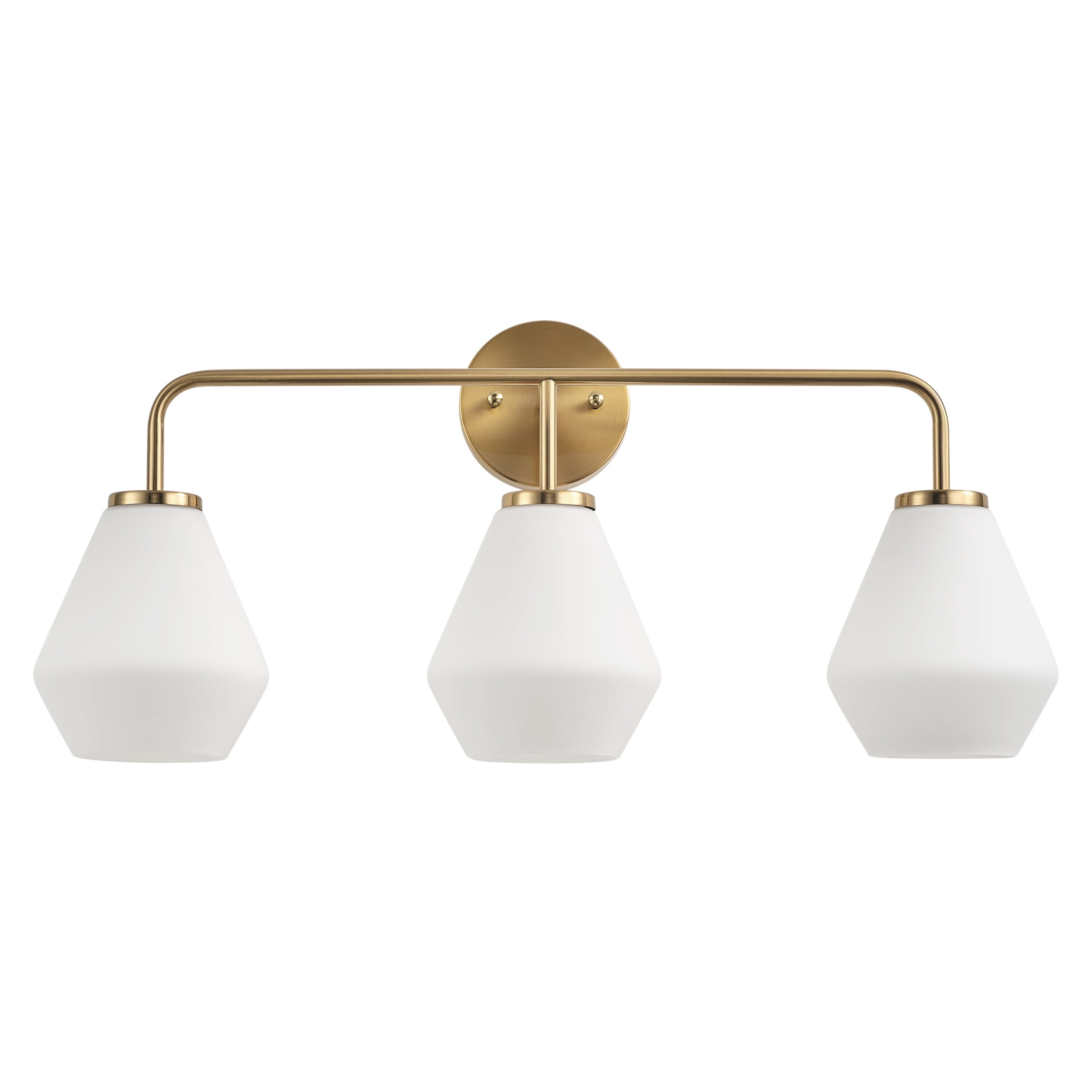 Modern Gold Bathroom Light Fixture 3-Light Milky White Glass Vanity Lighting Industrial Wall Sconce Over Mirror
