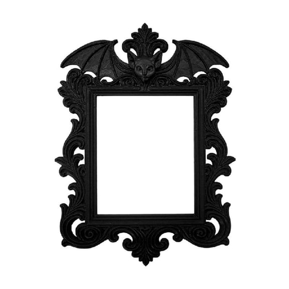 Misright Retro Themed Bat Head Frame Halloween Decoration Vintage Photo Display Accent