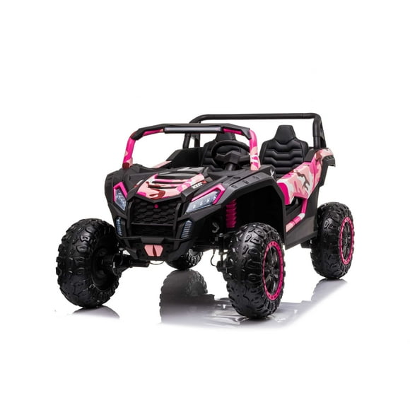 24V 4x4 Freddo Toys Dune Buggy 2 Seater Ride on with Parental Remote Control for 3+ Years (Cammo-Pink)