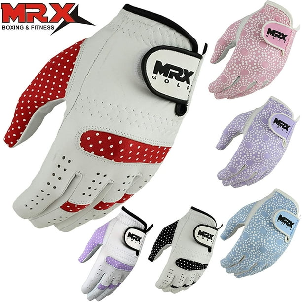 Women's Golf Gloves Soft Fit Cabretta Leather Lycra Left Hand Glove White / Red S