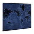 thumbnail image 2 of Stupell Industries Eclectic Blue Toned World Map Canvas Art, 40 x 30, by Phillipa Katz, 2 of 7