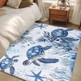 thumbnail image 4 of 2.7'x5' Area Rugs, Summer Beach Coastal Indoor Outdoor Area Rug for Living Room Bedroom, Sea Turtle Coral Nautical Washable Bathroom Rugs Kitchen Floor Carpet Mats Home Decor Aesthetic, 4 of 8