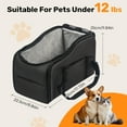 thumbnail image 3 of Pet Booster Seat For Cars, Dog Car Carrier With Safety Harness, Portable Travel Vehicle Pet Bed for Small Dogs, Cats Easy-Clean & Sturdy Construction, Black, 3 of 10