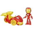 thumbnail image 1 of Marvel Spidey and His Amazing Friends Iron Racer Set, Action Figure, Vehicle, and Accessory, 1 of 5