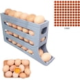 thumbnail image 2 of 4 Tiers Egg Holder for Fridge, Auto Rolling Egg Rack Holder, Large Capacity Egg Organizer, Holds 30 Eggs, Space-Saving Egg Holder Rack for Refrigerator Kichen Cabinet (Gray), 2 of 5