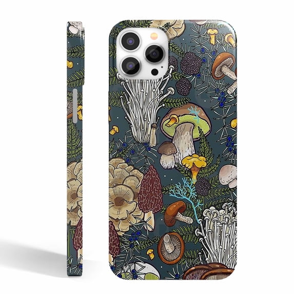 Tobelint Case for iPhone 14 Pro Max,Mushroom Forest Pattern Case with Side Print,Slim Bumper Full Cover