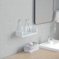 thumbnail image 5 of Estantes de baño de plástico, estantes de pared flotantes en forma de U con ventosa Suministros de montaje en pared de ducha Ormromra WLJ-0559, 5 of 5
