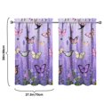 thumbnail image 4 of Vintage Purple Lavender Flower Butterflies Tier Kitchen Curtains for Bathroom Living Rod Pocket Window Drapes 28"x39" 2 Panels Window Treatment Tiers, 4 of 4