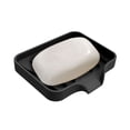 thumbnail image 2 of 1 Pc Silicone Soap Dish with Drain, Bar Soap Holder for Shower,Bathroom and Kitchen Sink Organizer,Self Draining Waterfall Soap Tray, 4.72x3.94x0.67 Inch, Black, 2 of 9
