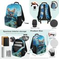 thumbnail image 3 of HELLHERO Corgi Print Backpack and Lunch Bag Set, Sea Print School Bag Knapsack with Pencil Case Handheld Big Capacity Bookbag Lunch Bag for Kindergarten Kids, 3 of 6