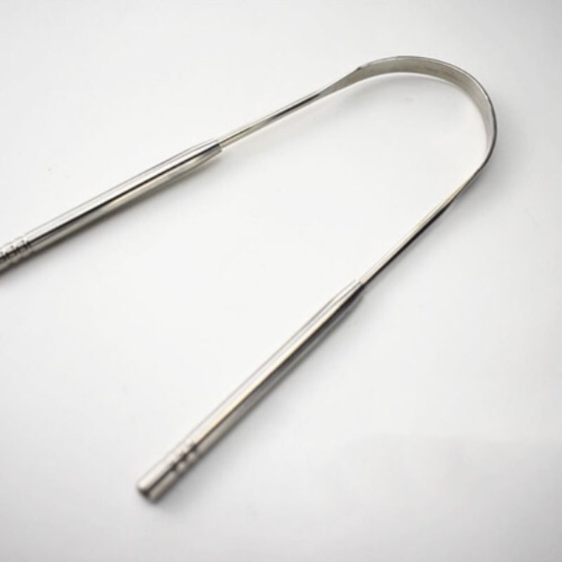 Stainless Steel Tongue Scraper Cleaner Fresh Breath Cleaning Coated