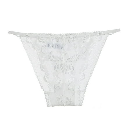 

TAIAOJING Women s Cotton Thong Lace Panties With Cute Bow Midnight Lingerie Briefs Ladies Underwear Pack Of 3