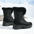 thumbnail image 3 of YOURDIARY Womens Winter Snow Boots Waterproof Warm Walking Shoes Mid-Calf Hiking Booties Faux Fur Lining, 3 of 9