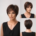 thumbnail image 1 of Women's Wig Short Layered Pixie Cut Wigs with Hair Bangs Natural-looking Fluffy Hair Wig High-Temperature Synthetic Wig Comfortable and Breathable with Hair Net, 1 of 8