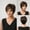 Dark Brown Highlight, variant on Riousery Women's Short Layered Pixie Cut Wig with Bangs Natural Fluffy Synthetic Hair, 11.02 inches / 28 cm, Dark Coffee