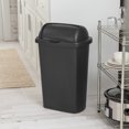 thumbnail image 3 of Sterilite Large Kitchen Trash Can, 13 Gallon Plastic Garbage Bin with Roll Top Lid, Black, 3 of 8