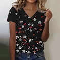 thumbnail image 2 of Summer Tops for Women 2026 V Neck Loose Fit T Shirts Fashion Graphic Tees Short Sleeve Casual Blouses Dressy Trendy Outfits, 2 of 5