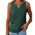 thumbnail image 3 of Camisetas informales sin mangas con bolsillo y cuello en V de Color liso para mujer de verano Fridja gh6792, 3 of 8