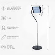 Northern Light Technologies Flamingo - 10000 Lux Light Therapy LED Floor Lamp - Full Spectrum Adjustable Light Therapy Floor Lamp for Natural Mood and Energy Enhancement, Sunlight Lamp, Black, 4 Foot