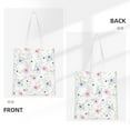 thumbnail image 3 of YFYANG Reusable Cotton Canvas Tote Shopping Bag, Small Floral Pattern Washable Portable Grocery Bag for Daily Travel, 3 of 8
