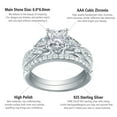 thumbnail image 7 of Newshe 1.7ct Princess Pear White AAAAA Cz 925 Sterling Silver Engagement Wedding Ring Set Size 6, 7 of 7