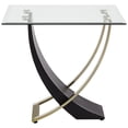 thumbnail image 2 of Studio 55D Modern Black Square Accent Side End Table 24" Wide Brushed Gold Leg Clear Glass Tabletop for Living Room Bedroom Bedside Entryway Office, 2 of 9