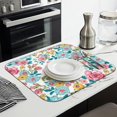 thumbnail image 3 of Pioneer Flower Floral Print Pattern Dish Drying Mat for Kitchen 1 Pack, Ultra Absorbent Microfiber Dishes Drainer Mats,16"x18", 3 of 6