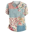 thumbnail image 3 of Chemise en Lin à Col Rond Élégante pour Femmes d'Été, Imprimée, Ample, Vintage, Décontractée, T-Shirt Épais à Manches Longues, T-Shirts Graphiques pour Femmes, T-Shirts à Manches Courtes Unis à Manches Longues, 3 of 3