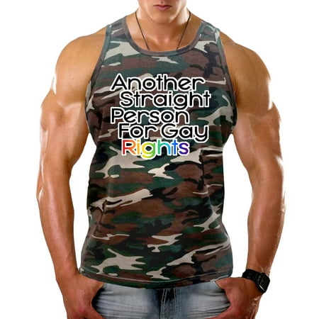 Men's Straight Person For Gay KT T207 Camo Tank Top Large