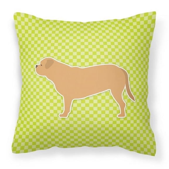 Carolines Treasures BB3870PW1818 Dogue de Bordeaux Checkerboard Green Fabric Decorative Pillow