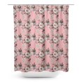 thumbnail image 1 of S4Sassy Pink Floral & Kingfisher Bird Water Repellent Bath Shower Curtain With Roller Rings Hook-60 x 70 Inch, 1 of 6