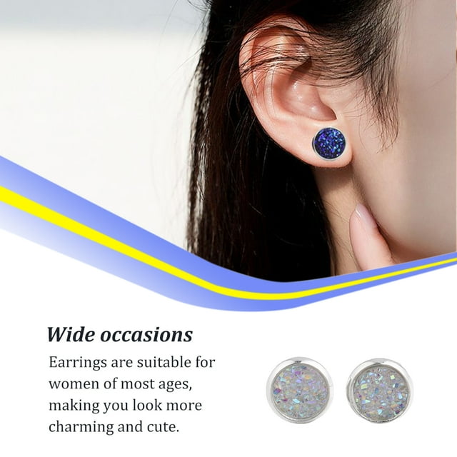 Youkk Boucles d'Oreilles Rondes Gouttes d'Oreilles Fines Incrustation de Strass Électroplaqué Cadeau Magnifique pour Fête d'Anniversaire Mariage Rouge Blanc