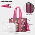 thumbnail image 5 of Teacher Tote Bag,Pioneer Flower Floral Print Pattern Teacher Utility Tote Bag,Large Work Tote Bags for Women with Multiple Pockets,Top Zipper Closure,13.8x10.6x6.7 Inch, 5 of 5