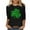 Black, variant on XuJwPNcy Women's Fashion St. Patrick's Day Printed T-Shirt 3/4 Sleeves Blouse Round Neck Casual Tops