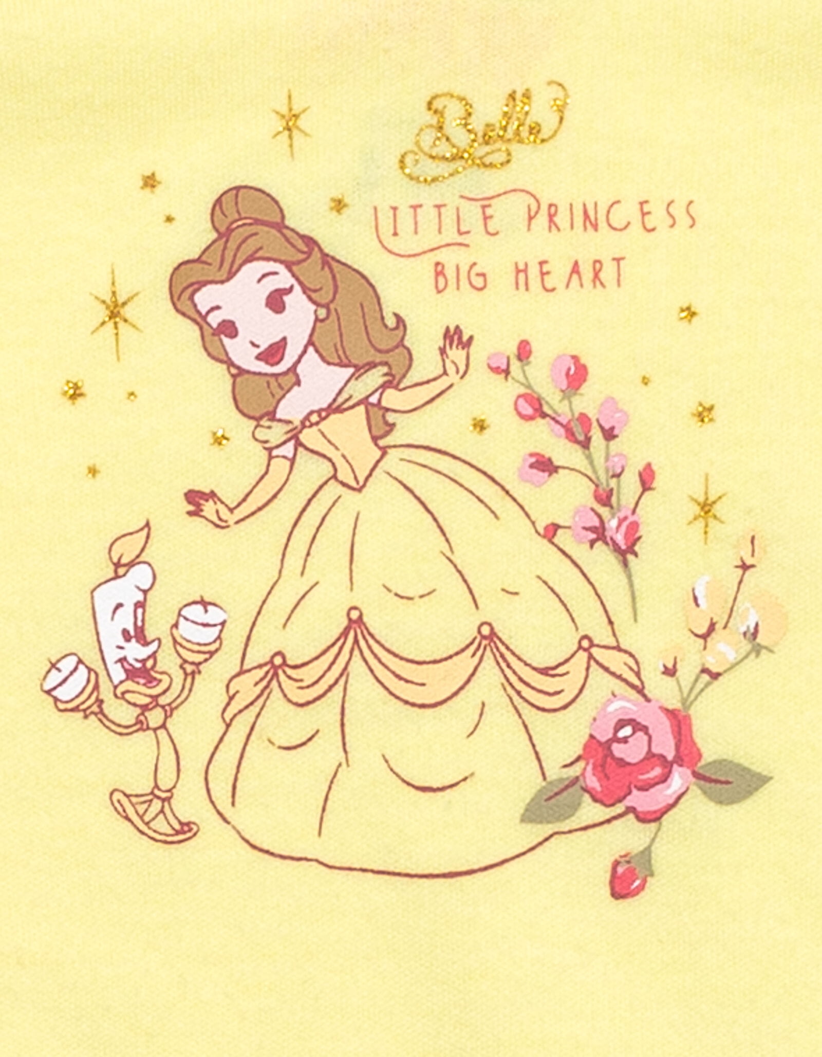 Disney Princess Belle Floral Bodysuit French Terry Bubble Shorts and Headband 3 Piece Outfit Set Newborn to Infant