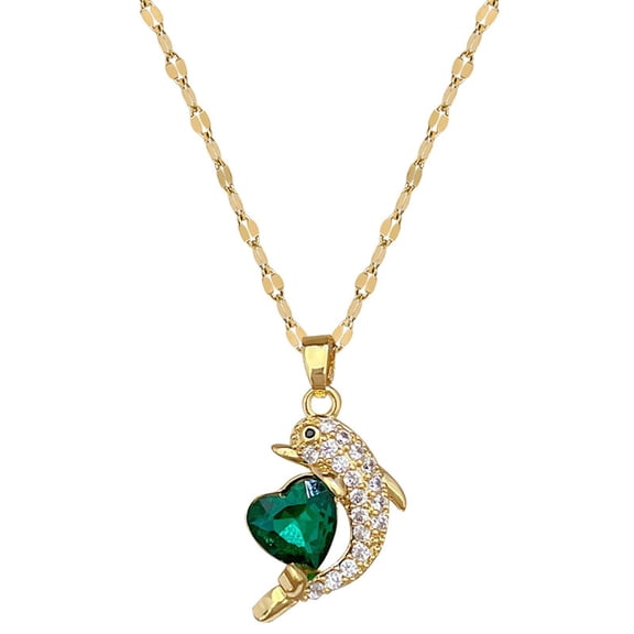 Necklaces for Womennecklaces & Pendants Design Inlaid Simple Women Jewelry Necklace Ladies Pendant Necklace Gift (Gold )