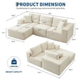 thumbnail image 3 of Kojooin 108" Modular Sectional Sofa - L Shaped Boneless Cloud Couch with 67.5" Chaise, Reversible L/R Facing, No Assembly Required, 3 of 9