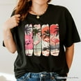 thumbnail image 5 of Summer Flamingo Beach T-Shirt, Retro Vacation Black Tropical Sunset Tee, 5 of 7