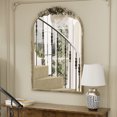 thumbnail image 6 of LUVODI Arched Bathroom Wall Mirror Vintage Art Mirror with Flower Relief Frame Home Decor 24x36in, 6 of 11
