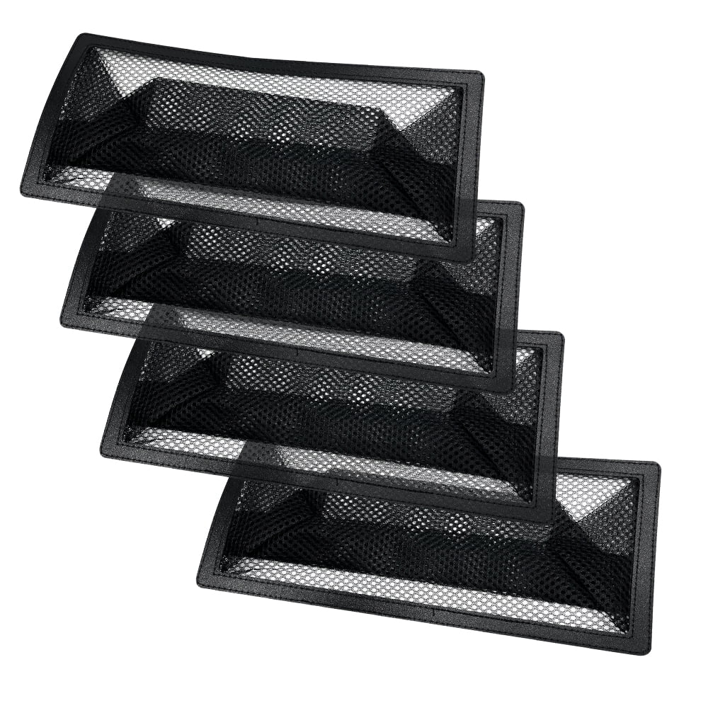 Floor Register Vent Cover Filter Net, 4"x12" Air Vent Screen Mesh Covers Catcher Filter Hoods for Home Floor Registers Vent Filters, Black (4 Packs)