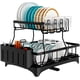 thumbnail image 1 of Raganet, Escurridor de Trastes Profesional de 2 Niveles, Diseño de Acero Inoxidable Color Negro con Bandeja de Canaleta en 360°, Soporte de Vajilla, Vasos, Cubiertos y Accesorios de Cocina, 1 of 1