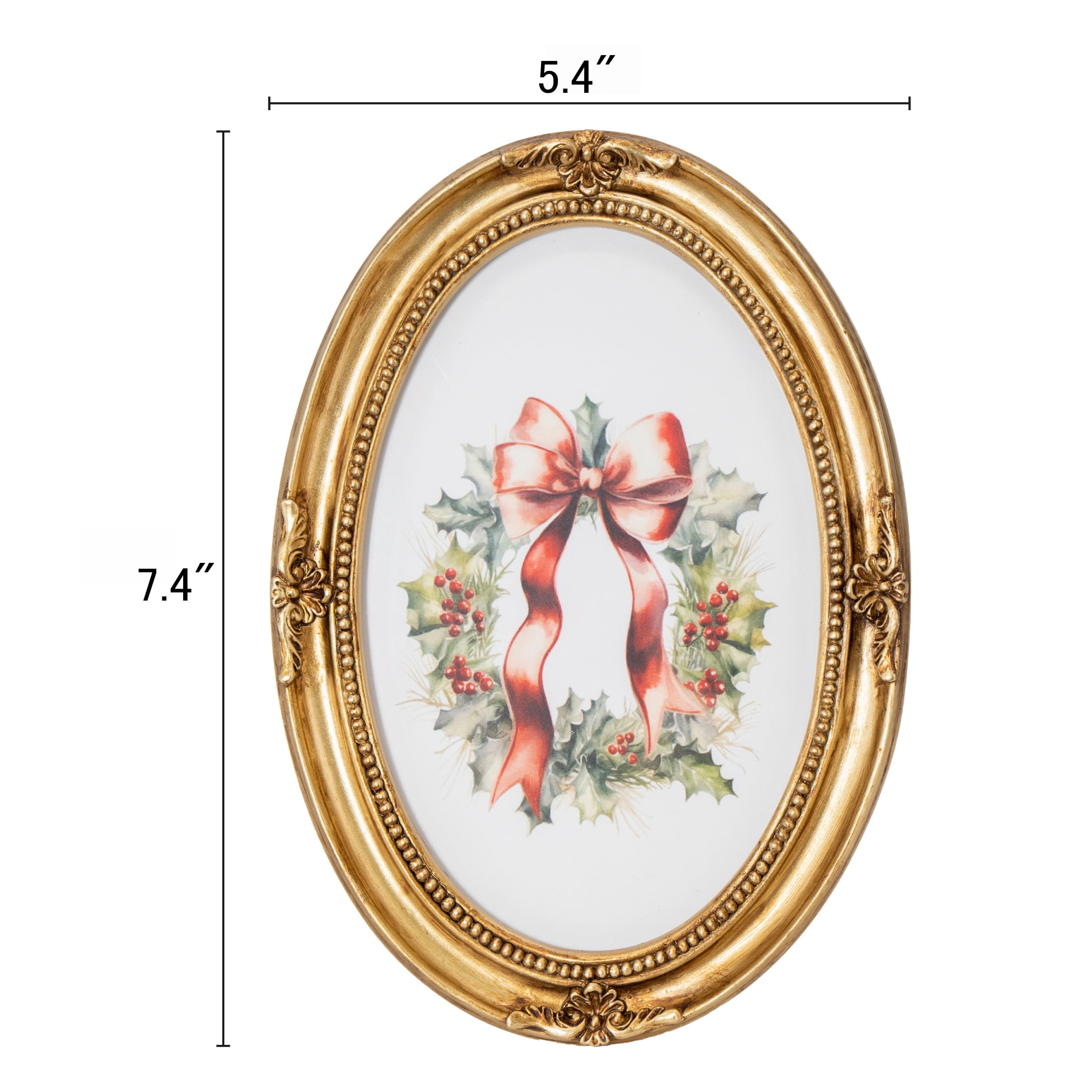 My Texas House Wreath Print in Frame Christmas Decoration, Multicolor, 7"
