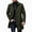 Army Green, variant on Men's Wool Blend Button Up Overcoat Lapel Collar Fall Winter Warm Mid Length Long Coat