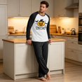 thumbnail image 4 of Dwelliawo Mens Halloween Pajamas Graphic Crew Neck Loungewear Set Long Sleeve Top Pjs Pant 2 Piece Home Black L, 4 of 6