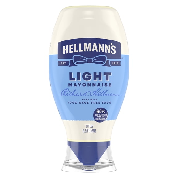 Hellmann's Light Mayonnaise, Sandwich Spread Condiments, 20 fl oz Squeeze Bottle​