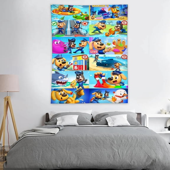 Tapestry for Sheriff Labrador Bedroom Dorm wall hanging Poster Backgrounds Wall Art Decorations Kids Girls Teens Gifts Funny 40×30 inch